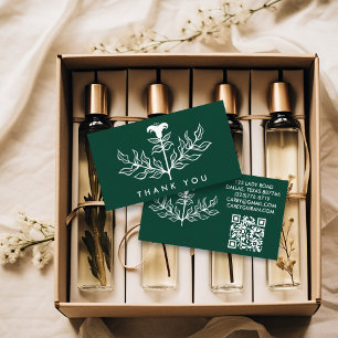 Carte De Visite Chic Elegant Blanc Lily QR Code Ordre Merci