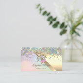 Carte De Visite Chic Élégant Chat de machine à coudre Confetti (Debout devant)