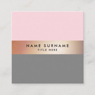 Carte de visite chic élégant de carré de rose d