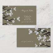 Carte De Visite Chic élégant de fleurs de cerisier orientales (Devant / Derrière)