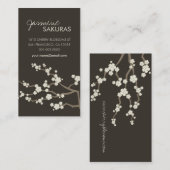 Carte De Visite Chic élégant de fleurs de cerisier orientales (Devant / Derrière)