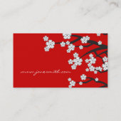 Carte De Visite Chic élégant de fleurs de cerisier orientales (Dos)