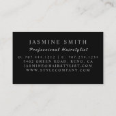 Carte De Visite Chic Elegant Diamond Coiffeur en argent (Dos)