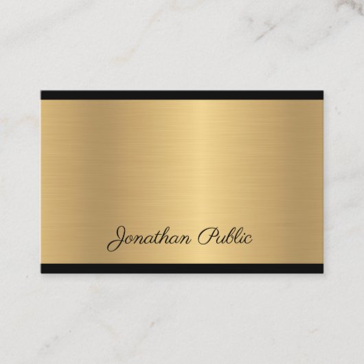 Carte De Visite Chic élégant d'or moderne de charme des textes de (Devant)