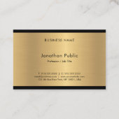 Carte De Visite Chic élégant d'or moderne de charme des textes de (Dos)