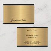 Carte De Visite Chic élégant d'or moderne de charme des textes de (Devant / Derrière)