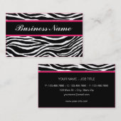 Carte De Visite Chic élégant élégant moderne d'impression de zèbre (Devant / Derrière)
