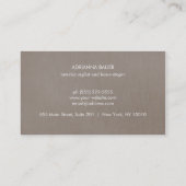 Carte De Visite Chic Elegant Faux Gold Foil Circles Taupe (Dos)