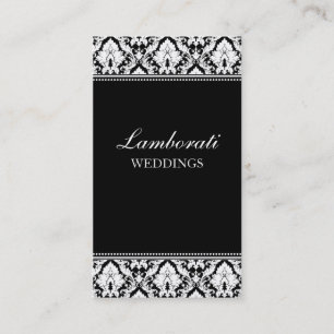 Carte De Visite Chic élégant floral de damassé moderne élégante