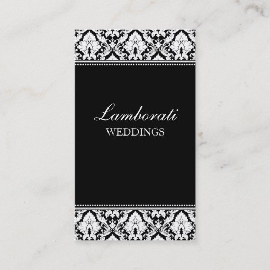 Carte De Visite Chic élégant floral de damassé moderne élégante (Devant)