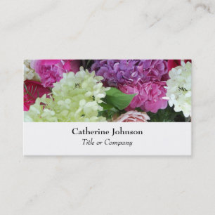Carte De Visite Chic Elegant Flowers Floriste Professionnel Person