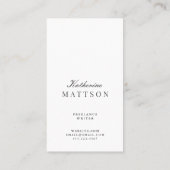 Carte De Visite Chic + Élégant Linge Professionnel (Dos)