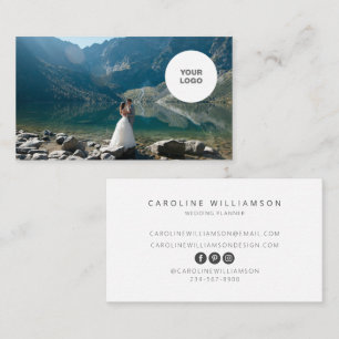 Carte De Visite Chic Élégant Logo Organisateur de Mariage Photogra
