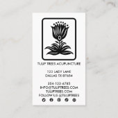 Carte De Visite Chic élégant logo Stylisé Tulip Wellness Healer (Dos)