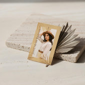 Carte De Visite Chic Elegant Luxury Gold Palm Tree Photo Monogram