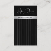 Carte De Visite Chic élégant noir/blanc rayures discrètes code Qr (Devant)