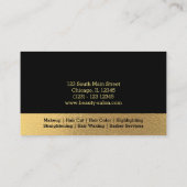 Carte De Visite Chic Elegant noir coiffeur (Dos)
