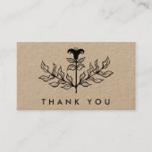 Carte De Visite Chic Elegant noir Lily ORDER MERCI Kraft (Devant)