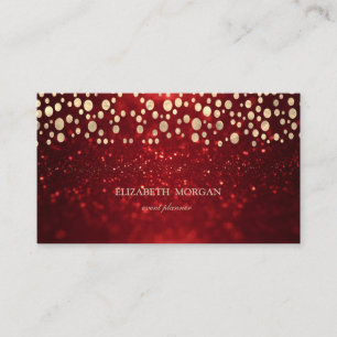 Carte De Visite Chic Élégant Paillettes Bokeh Confettis Dorés