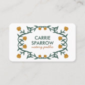 Carte De Visite Chic Elegant Rose Frame Floral Notaire Public Juri (Devant)