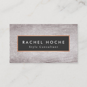 Carte De Visite Chic élégant Silver Snake Skin Style Consultant