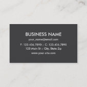 Carte De Visite Chic élégant simple simple professionnel moderne (Dos)