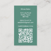 Carte De Visite Chic Elegant Snowdrop Lily Line Dessin CUSTOM QR (Dos)