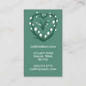 Carte De Visite Chic Elegant Snowdrop Lily Line Dessin sur mesure (Dos)