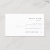 Carte De Visite Chic Elegant White Circle Logo White Cosmetologist (Dos)