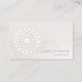 Carte De Visite Chic Elegant White Circle Logo White Cosmetologist (Devant)