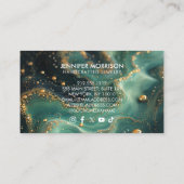 Carte De Visite Chic Emerald Green Malachite Parties scintillant o (Dos)