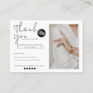 Carte De Visite Chic et classique merci photo personnalisée