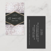 Carte De Visite Chic et élégant Bokeh noir et blanc (Devant / Derrière)