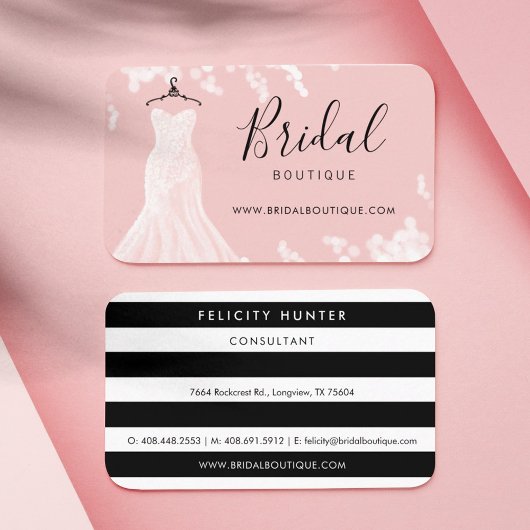 Carte De Visite Chic et élégant Mariage robe Boutique nuptiale