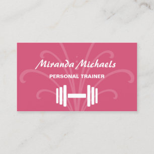 Carte De Visite Chic et élégant Pink Personal Fitness Trainer