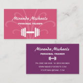 Carte De Visite Chic et élégant Pink Personal Fitness Trainer (Devant / Derrière)