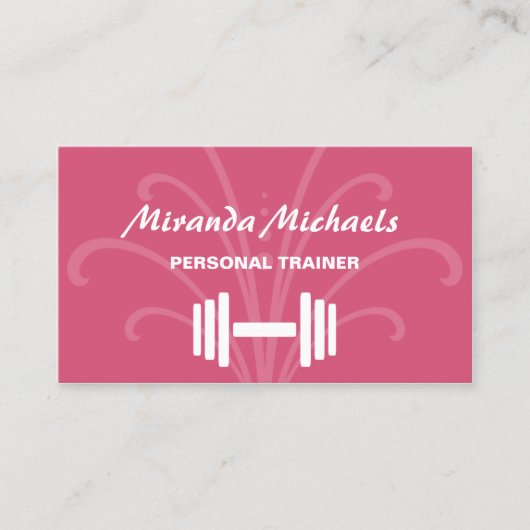Carte De Visite Chic et élégant Pink Personal Fitness Trainer (Devant)