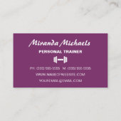 Carte De Visite Chic et élégant Violet personnel de formation (Dos)