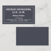 Carte de visite chic et moderne de notaire (Devant / Derrière)