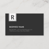 Carte De Visite Chic et propre noir blanc Monogramme (Dos)