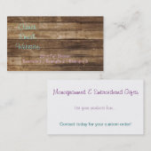 Carte de visite chic et rustique (Devant / Derrière)