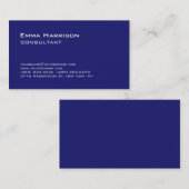 Carte De Visite Chic et tendance Consultant en bleu de minuit (Devant / Derrière)
