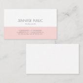 Carte De Visite Chic et tendance Monogramme simple rose pâle (Devant / Derrière)