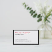 Carte De Visite Chic et tendance Rouge Noir Blanc Consultant (Debout devant)