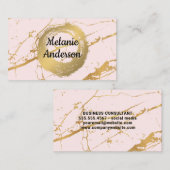 Carte De Visite Chic Faux Gold brossé | Marbre or (Devant / Derrière)
