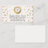 Carte De Visite Chic Faux Gold brossé | Motif de Parties scintilla (Devant / Derrière)