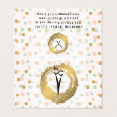 Carte De Visite Chic Faux Gold brossé | PARTIES SCINTILLANT POIS (Extérieur déplié)