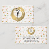 Carte De Visite Chic Faux Gold brossé | Pois de Parties scintillan (Devant / Derrière)