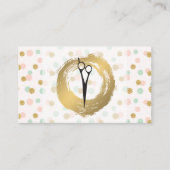 Carte De Visite Chic Faux Gold brossé | Pois de Parties scintillan (Devant)