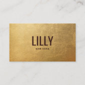 Carte De Visite Chic Faux Gold Foil Bold Typographie moderne (Devant)